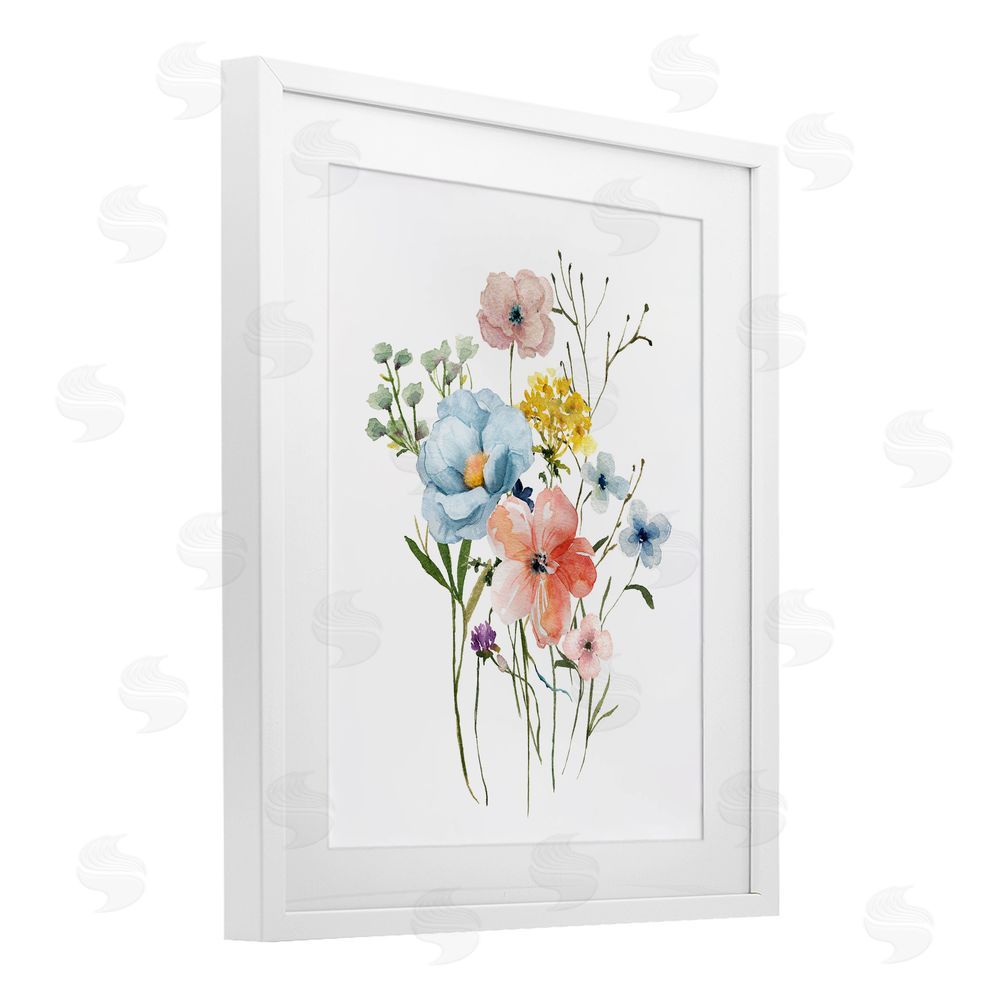 Livi Finn Spring Meadow Wild Flowers White Framed Print Under Glass Wall Art