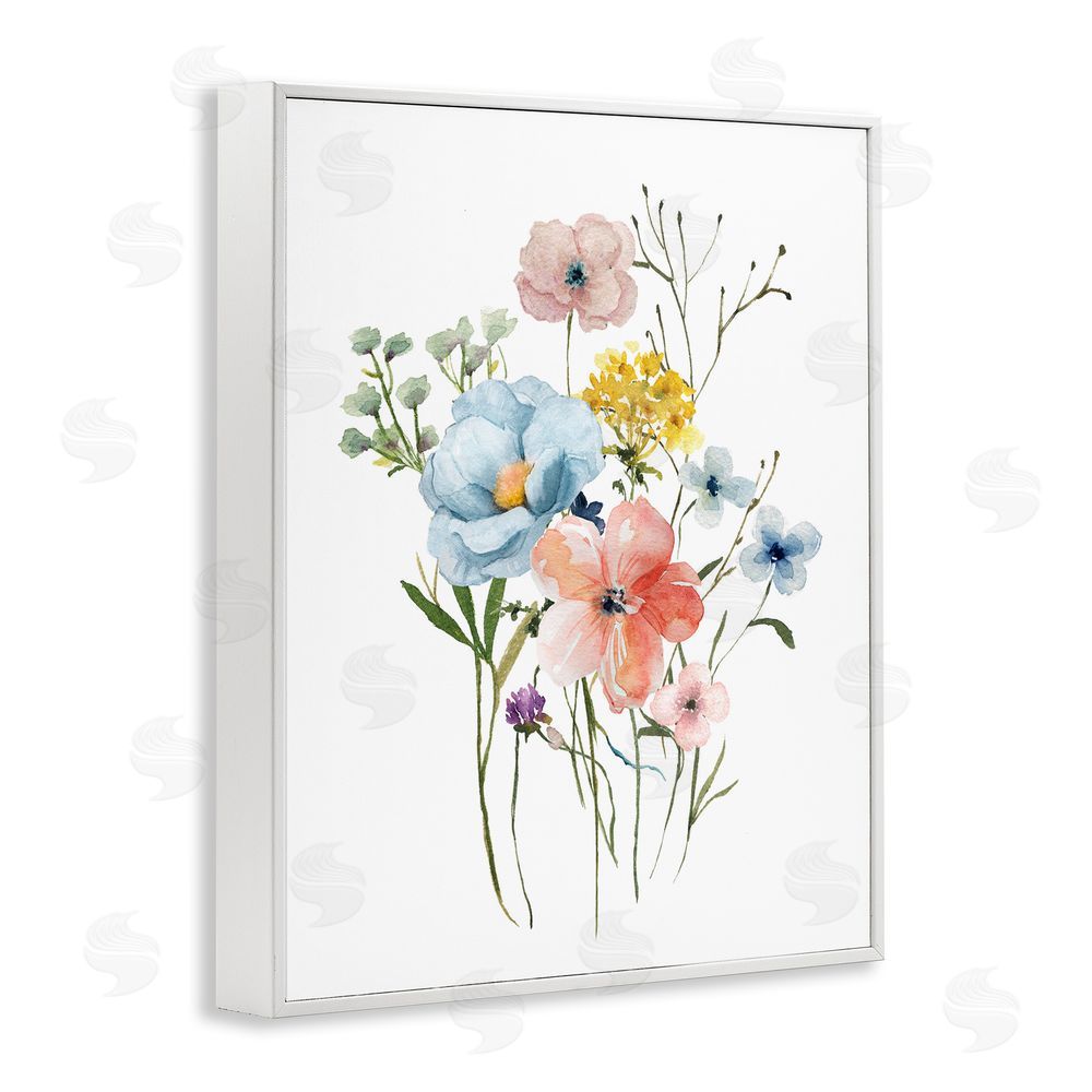 Livi Finn Spring Meadow Wild Flowers White Framed Giclee Wall Art Print