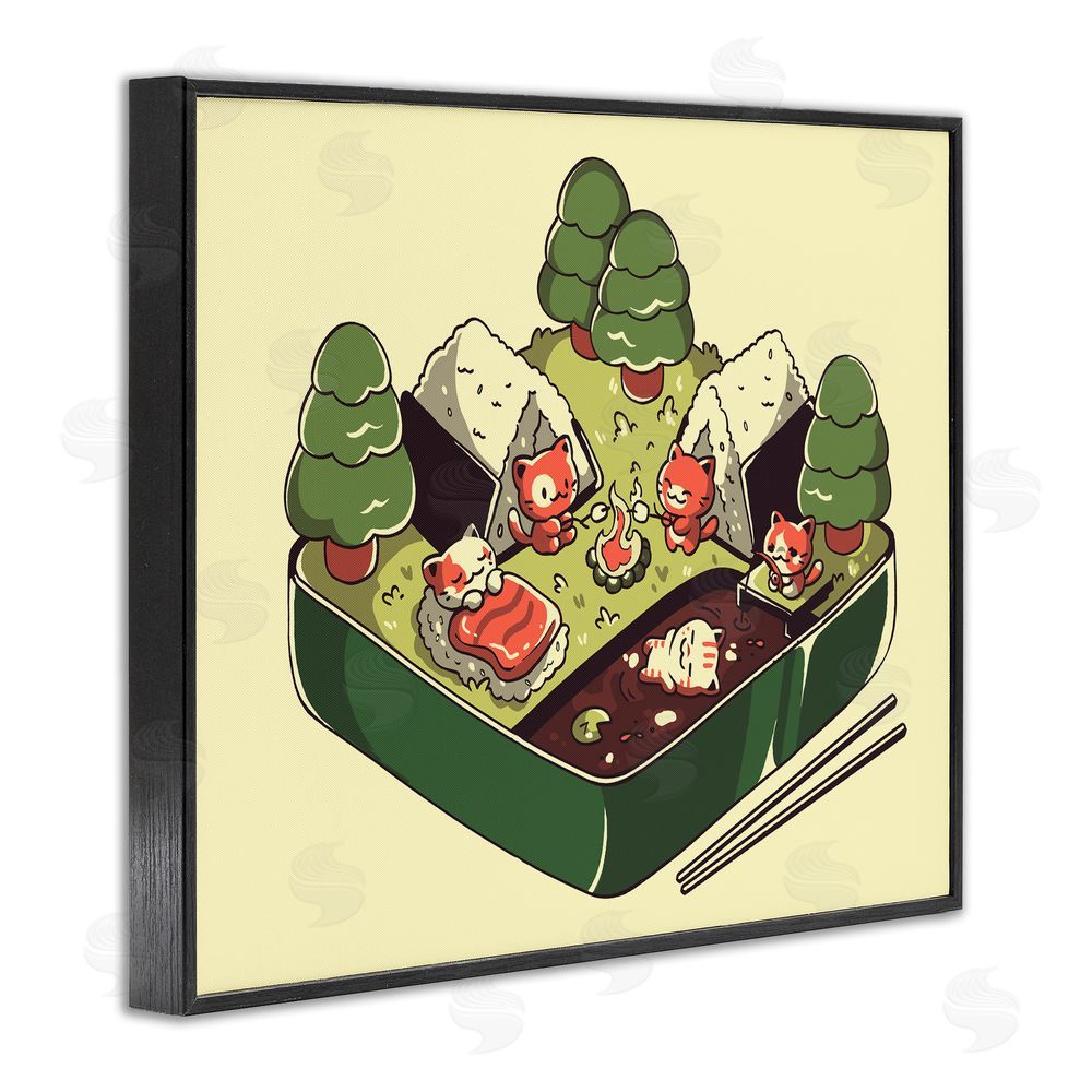 Tobe Fonseca Kawaii Sushi Camp Bento Black Framed Giclee Wall Art Print