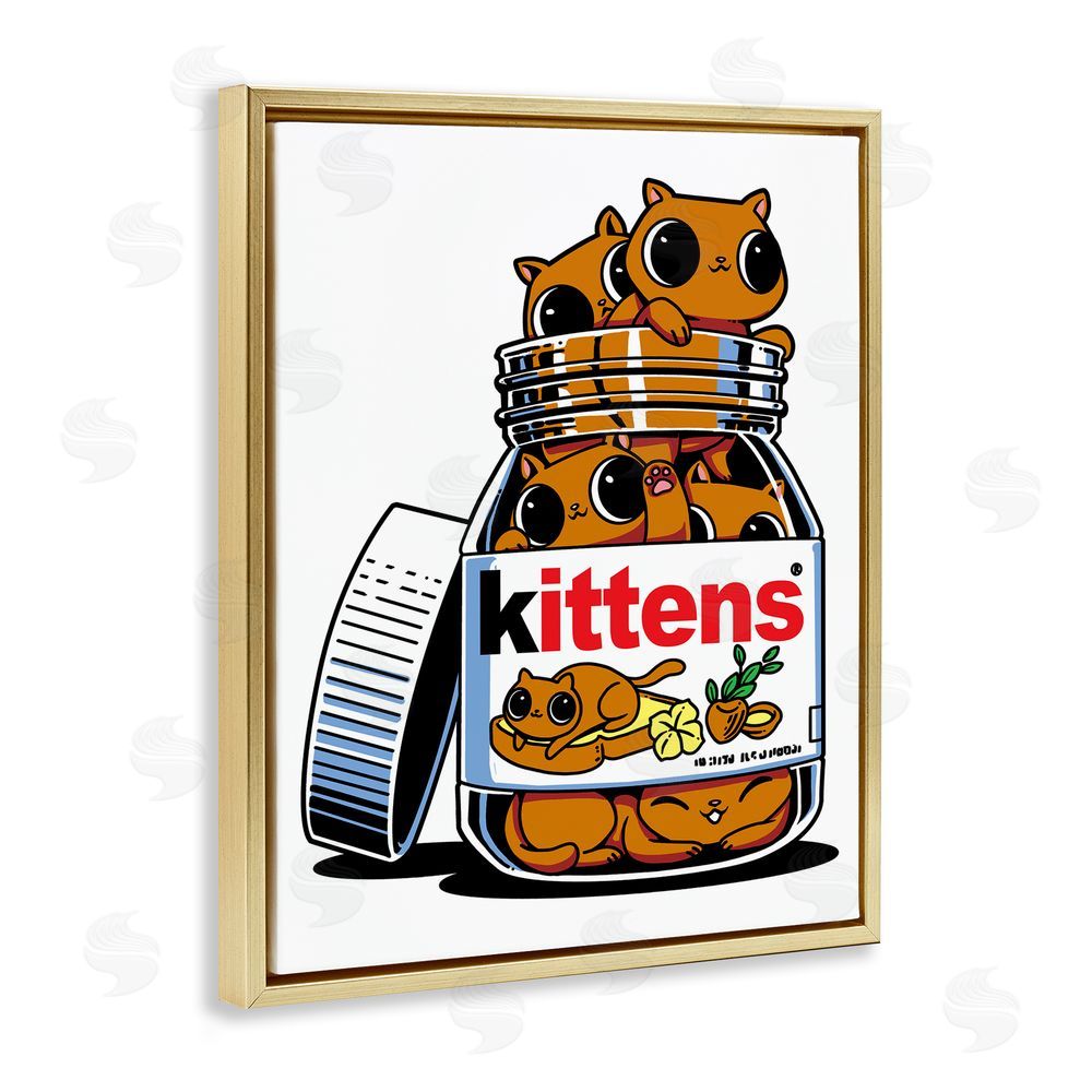 Tobe Fonseca Hazelnut Spread Cats Gold Floating Frame Canvas Wall Art Print