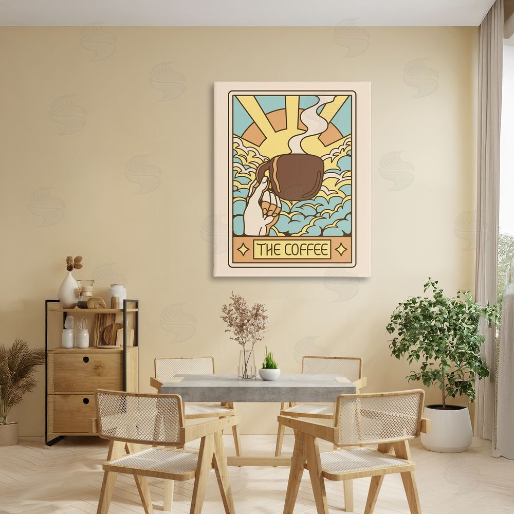 Tobe Fonseca The Coffee Muted Tarot Stretched Canvas Wall Art in Room