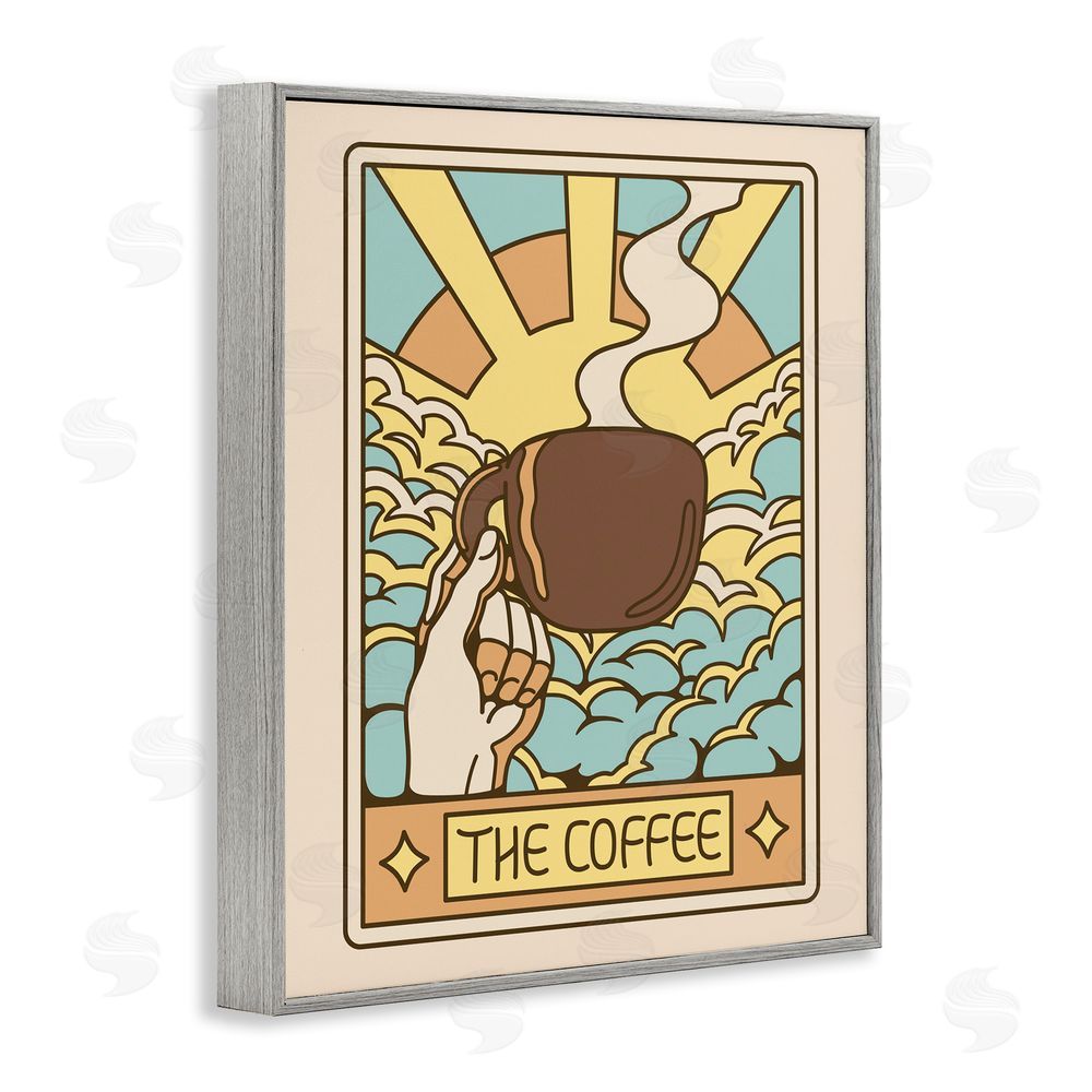 Tobe Fonseca The Coffee Muted Tarot Gray Framed Giclee Wall Art Print