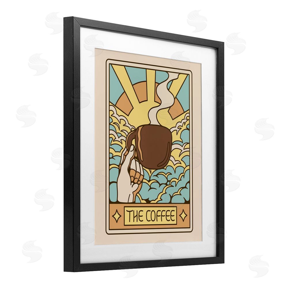 Tobe Fonseca The Coffee Muted Tarot Black Framed Print Under Glass Wall Art