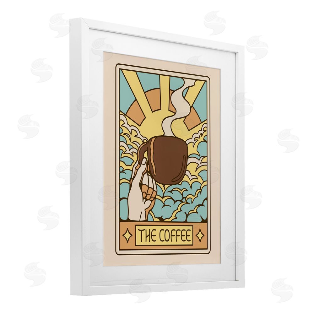 Tobe Fonseca The Coffee Muted Tarot White Framed Print Under Glass Wall Art