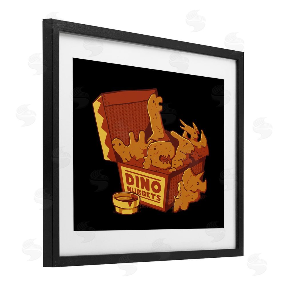 Tobe Fonseca Dino Nuggets with Sauce Black Framed Print Under Glass Wall Art