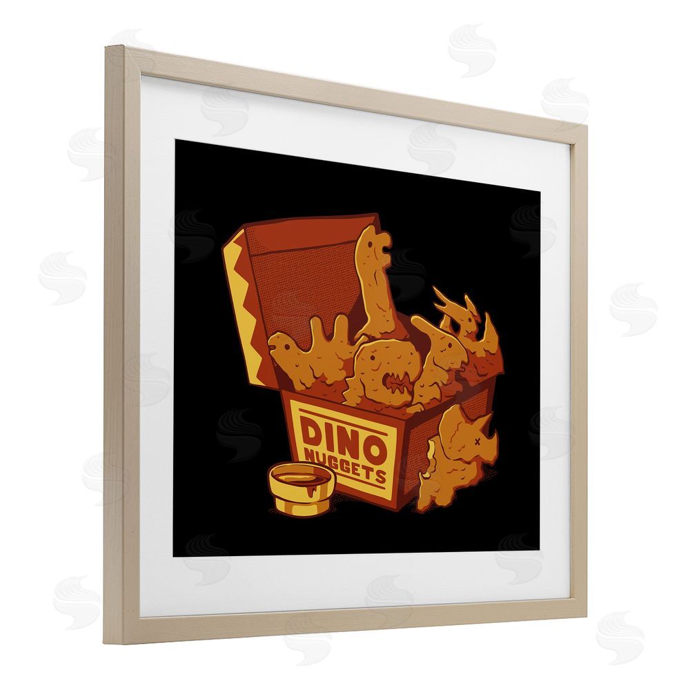 Tobe Fonseca Dino Nuggets with Sauce Brown Framed Print Under Glass Wall Art