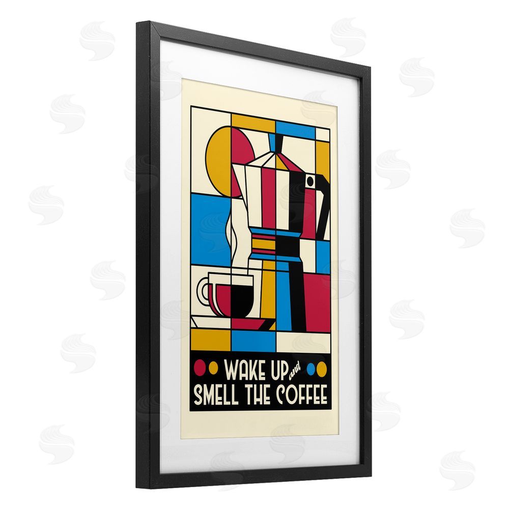 Tobe Fonseca Retro Wake Up & Smell Coffee Black Framed Print Under Glass Wall Art