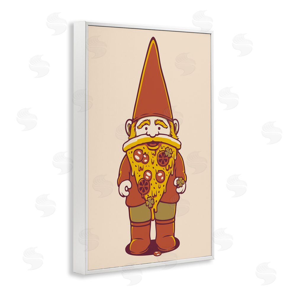 Tobe Fonseca Happy Pizza Gnome White Framed Giclee Wall Art Print