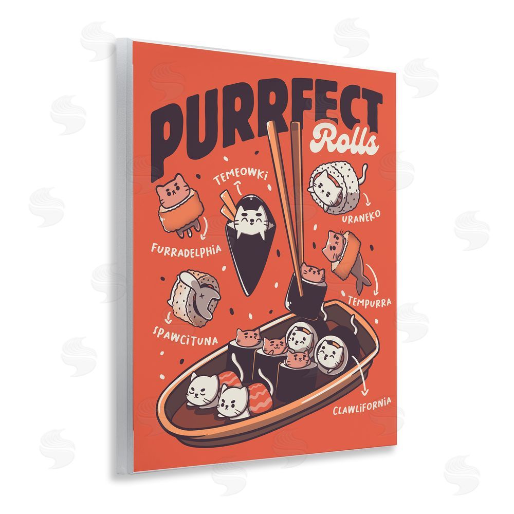Tobe Fonseca Purrfect Rolls Sushi Cats Wooden Wall Plaque Art Print