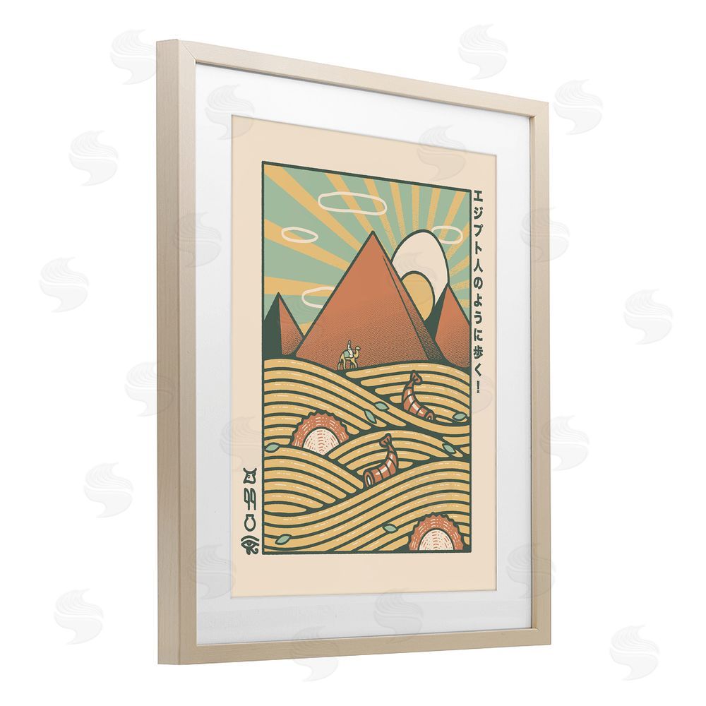 Tobe Fonseca Egyptian Ramen Pyramids Birch Framed Print Under Glass Wall Art
