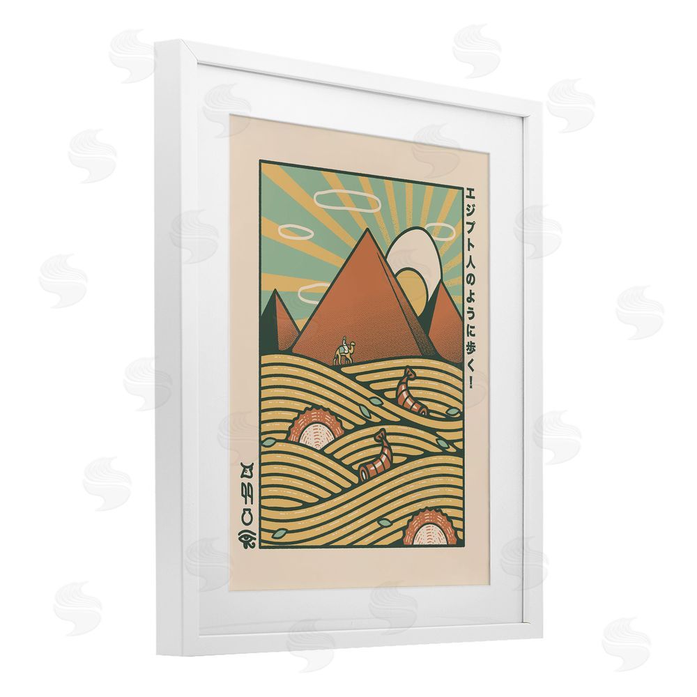 Tobe Fonseca Egyptian Ramen Pyramids White Framed Print Under Glass Wall Art