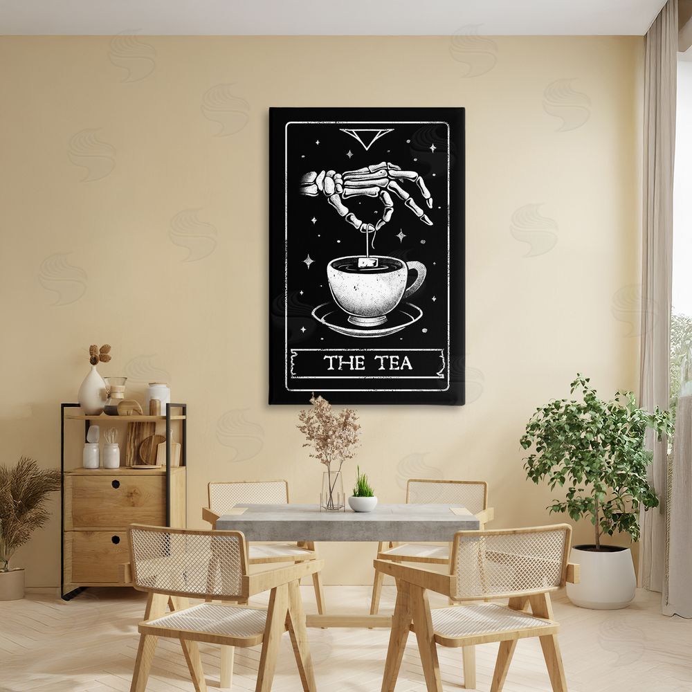 EduEly Designs The Tea Skeleton Tarot Stretched Canvas Wall Art in Room
