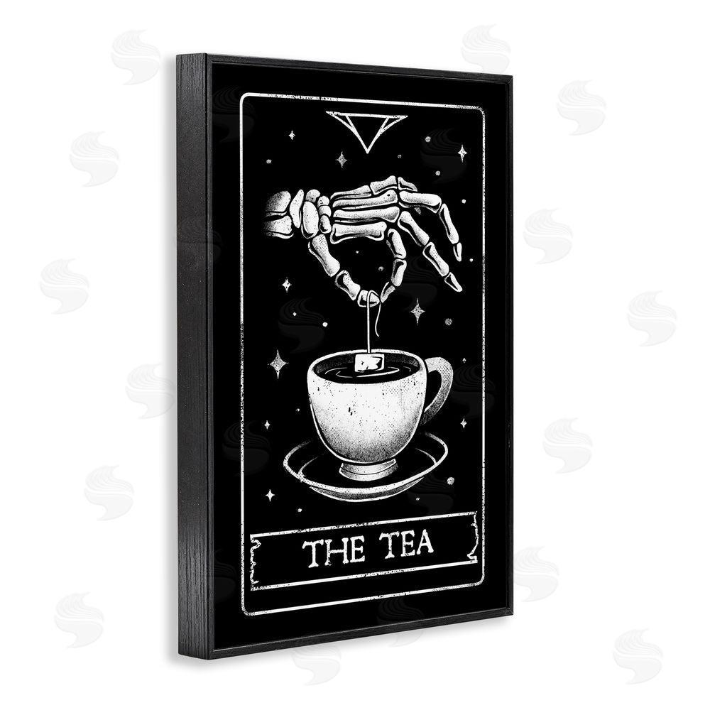 EduEly Designs The Tea Skeleton Tarot Black Framed Giclee Wall Art Print