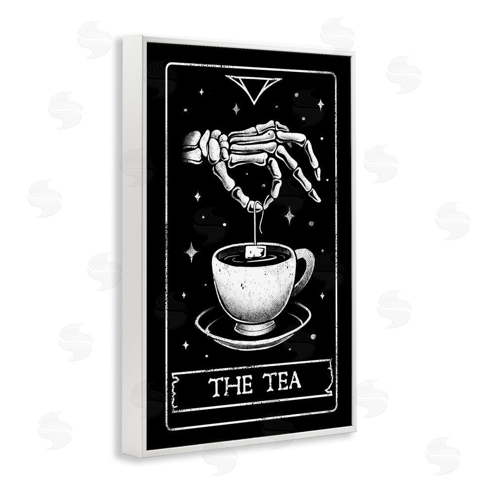 EduEly Designs The Tea Skeleton Tarot White Framed Giclee Wall Art Print