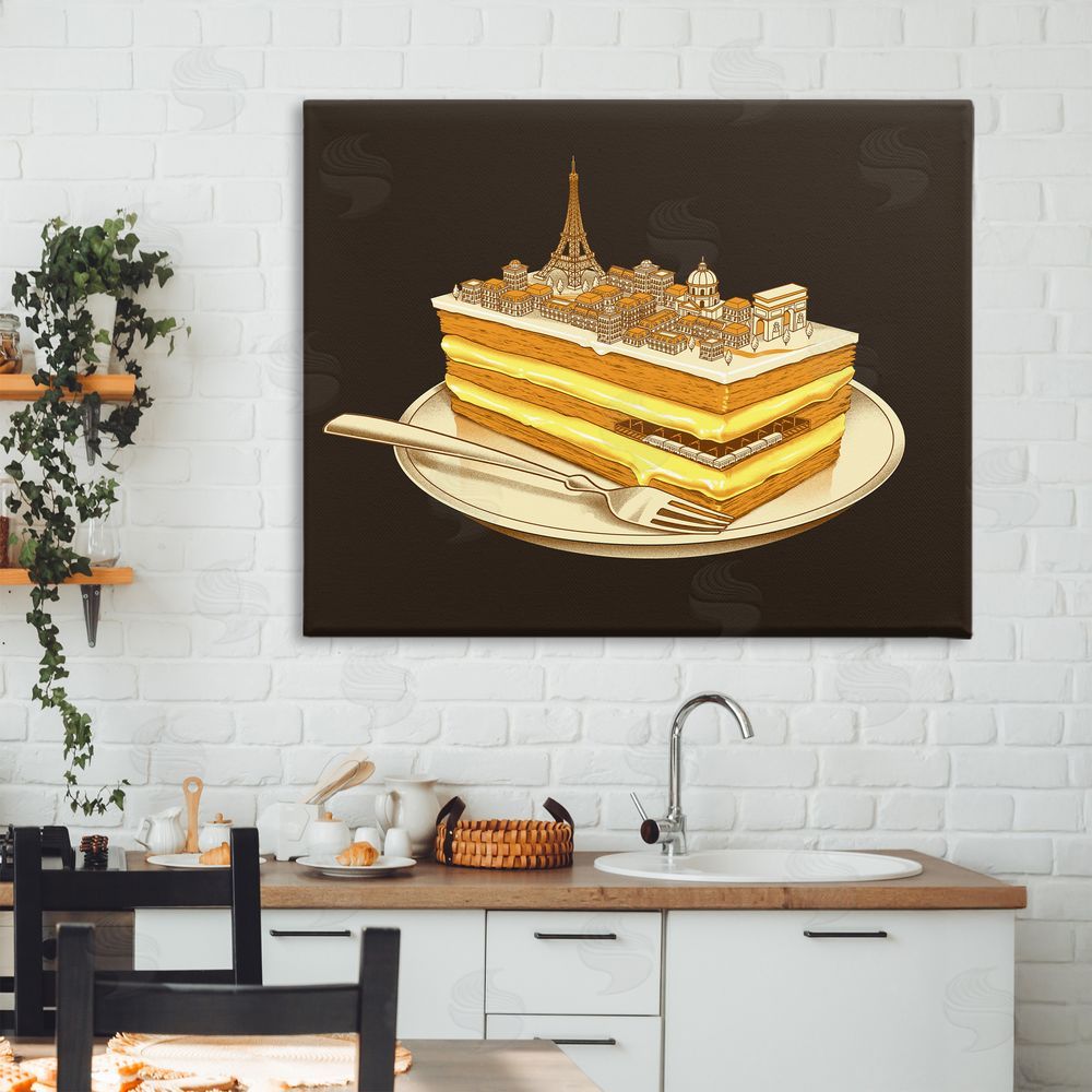 Tobe Fonseca Hungry For Travels Paris Stretched Canvas Wall Art in Room