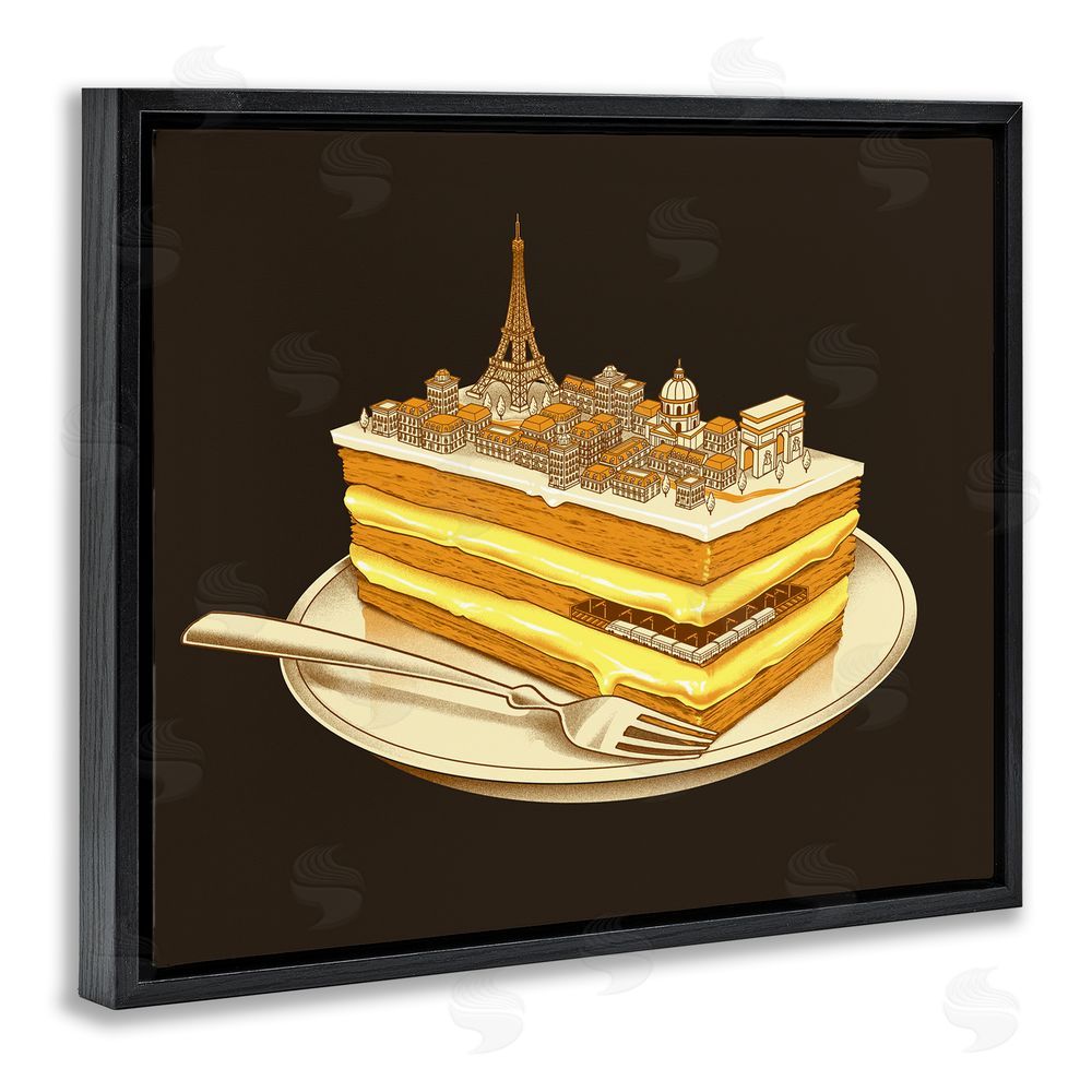 Tobe Fonseca Hungry For Travels Paris Black Floating Frame Canvas Wall Art Print