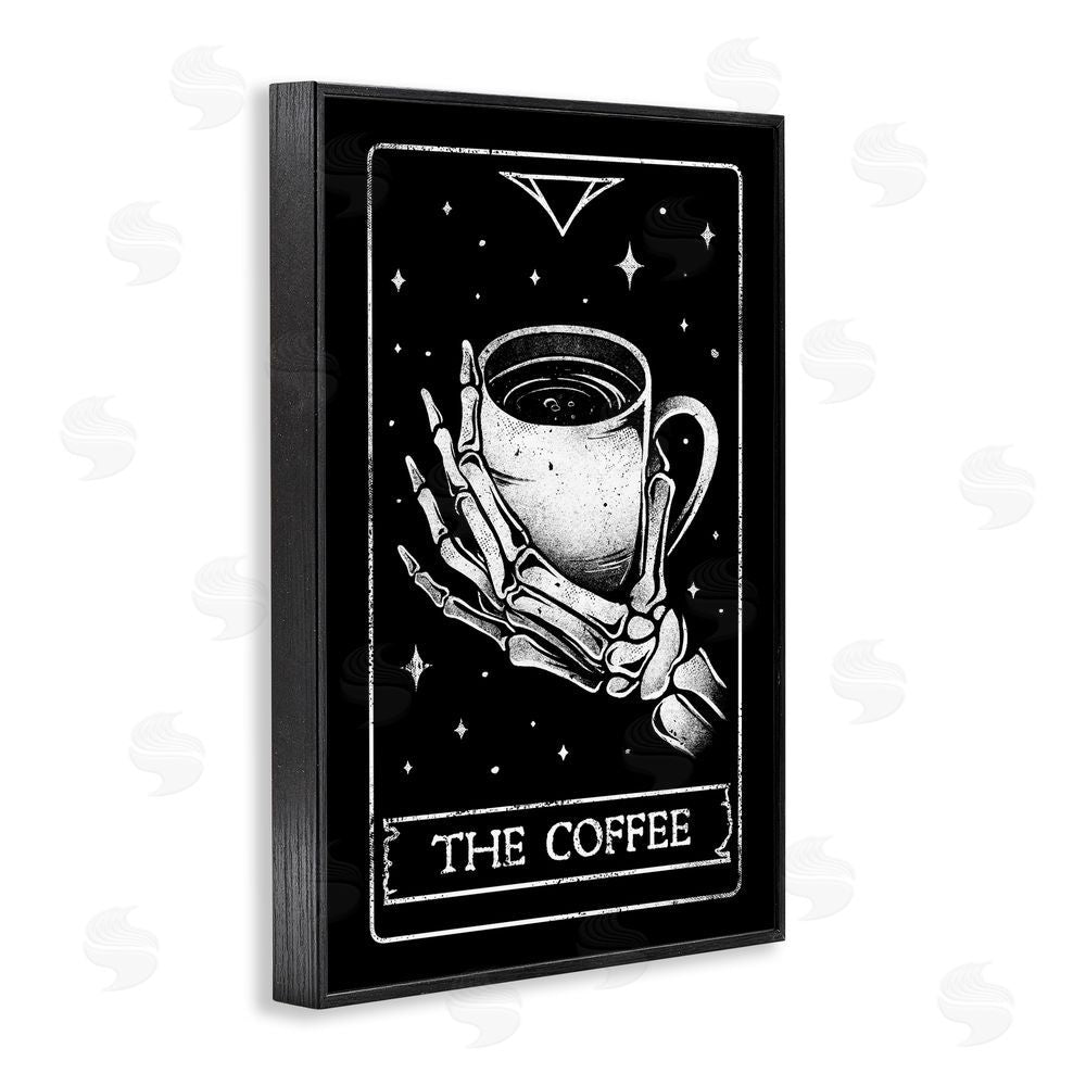 EduEly Designs The Coffee Tarot Card Black Framed Giclee Wall Art Print