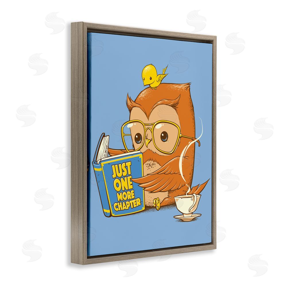 Tobe Fonseca One More Chapter Owl Brown Floating Frame Canvas Wall Art Print