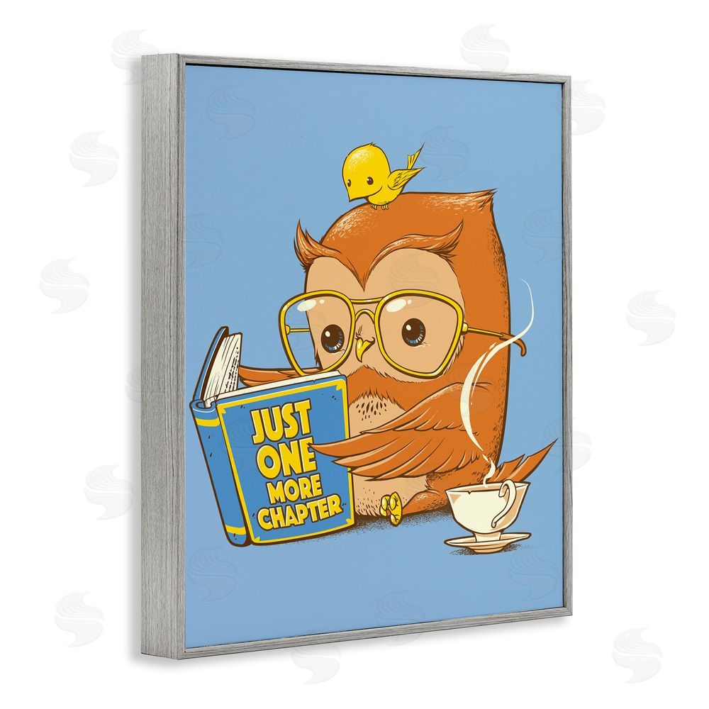 Tobe Fonseca One More Chapter Owl Gray Framed Giclee Wall Art Print