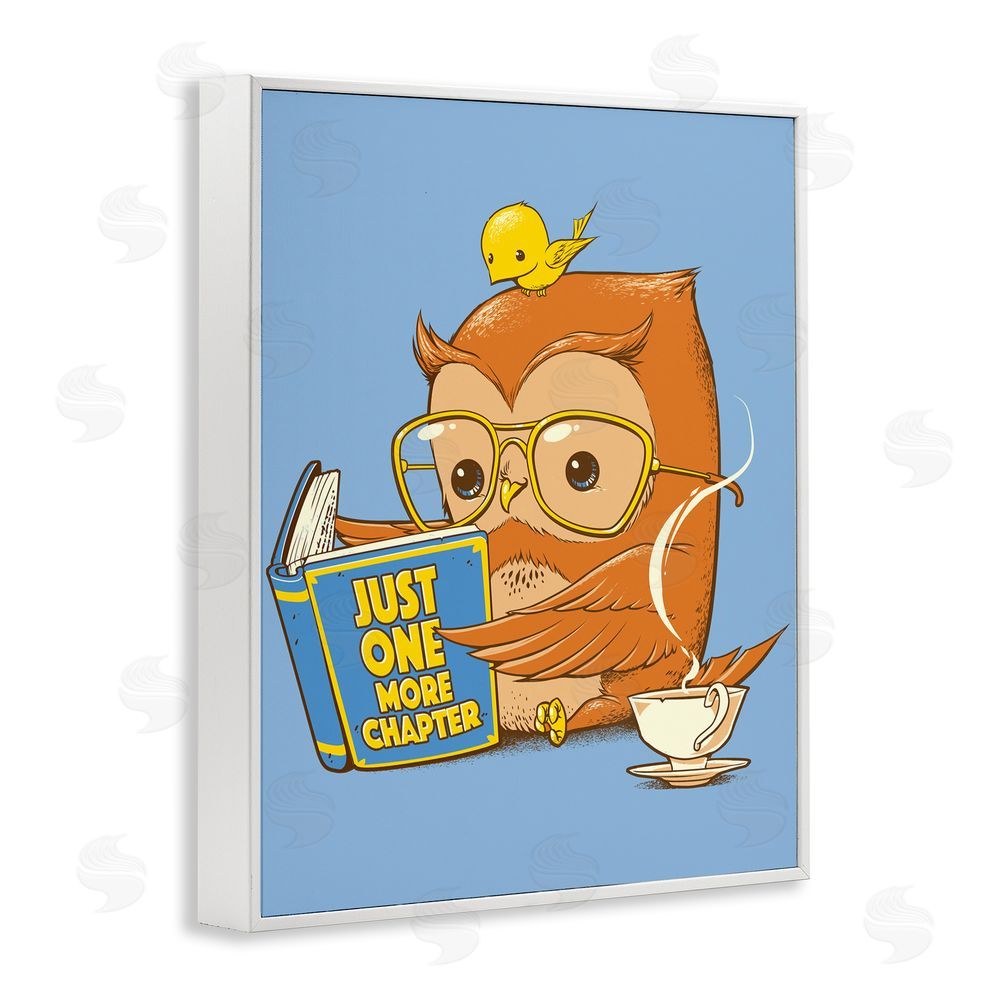 Tobe Fonseca One More Chapter Owl White Framed Giclee Wall Art Print