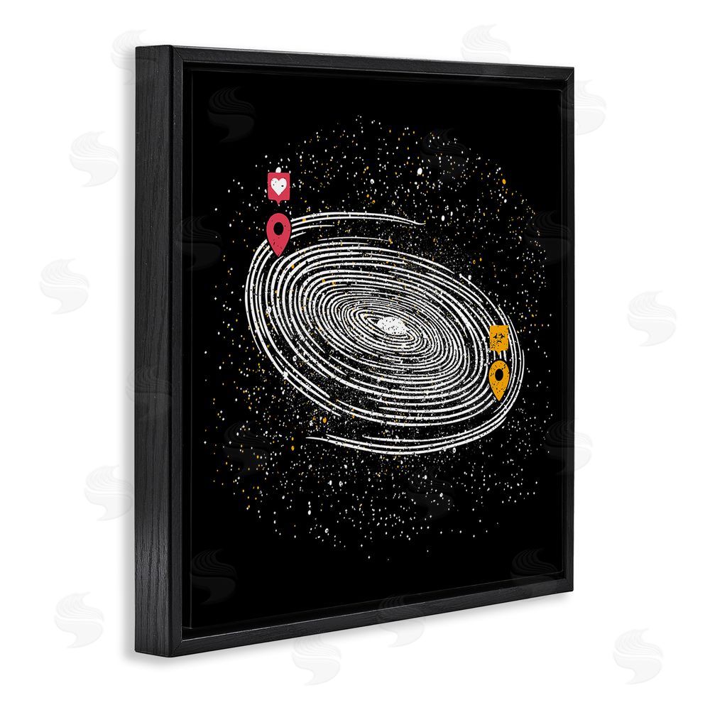 Tobe Fonseca Love Long Distance Black Floating Frame Canvas Wall Art Print