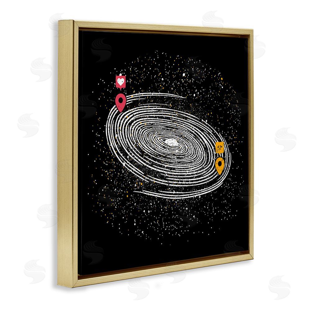 Tobe Fonseca Love Long Distance Gold Floating Frame Canvas Wall Art Print