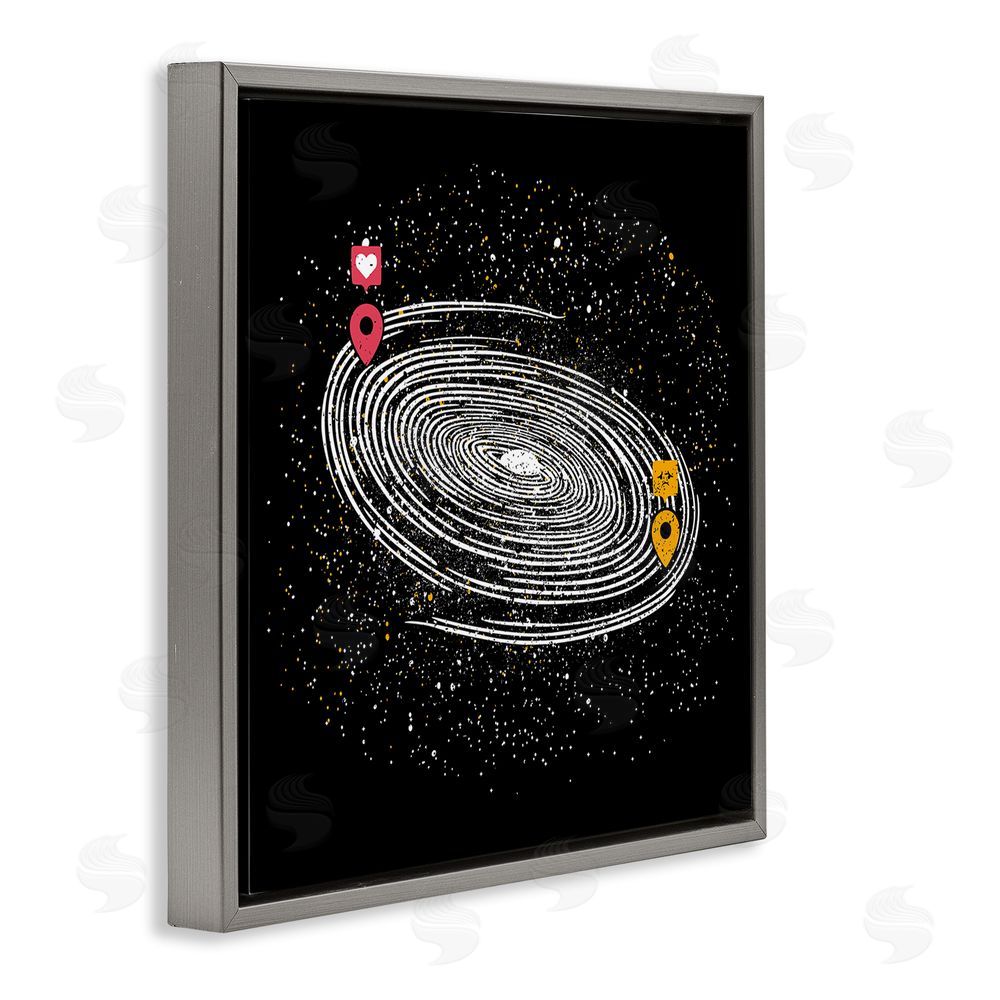 Tobe Fonseca Love Long Distance Gray Floating Frame Canvas Wall Art Print