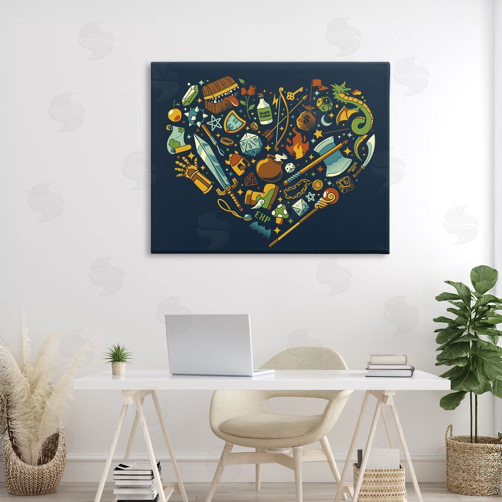 Tobe Fonseca Board Game RPG Trinkets Stretched Canvas Wall Art in Room