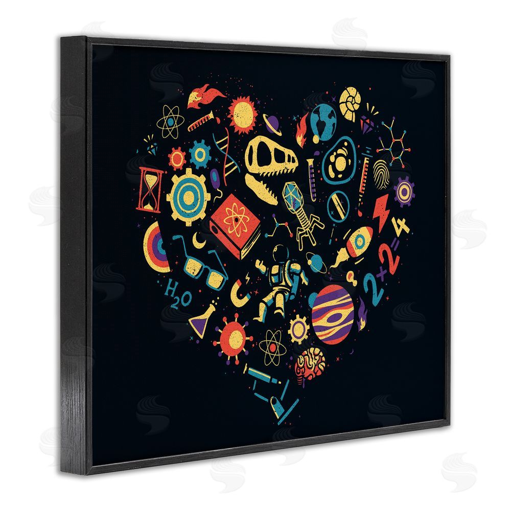 Tobe Fonseca Retro Science Heart Black Framed Giclee Wall Art Print