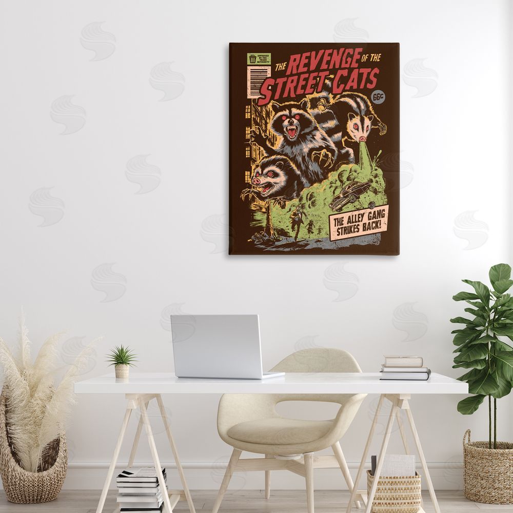 EduEly Designs Revenge Of Street Cats Stretched Canvas Wall Art in Room