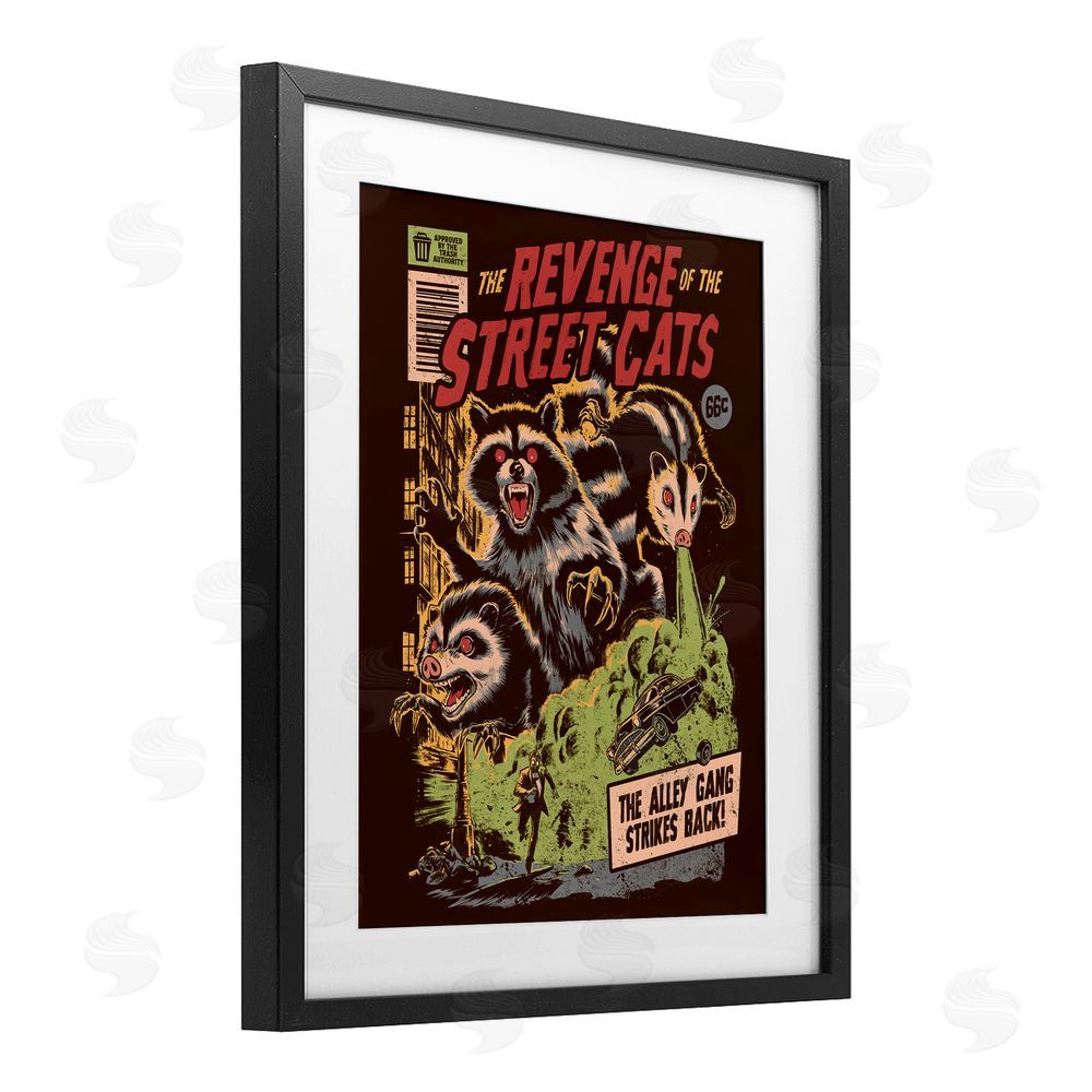 EduEly Designs Revenge Of Street Cats Black Framed Print Under Glass Wall Art