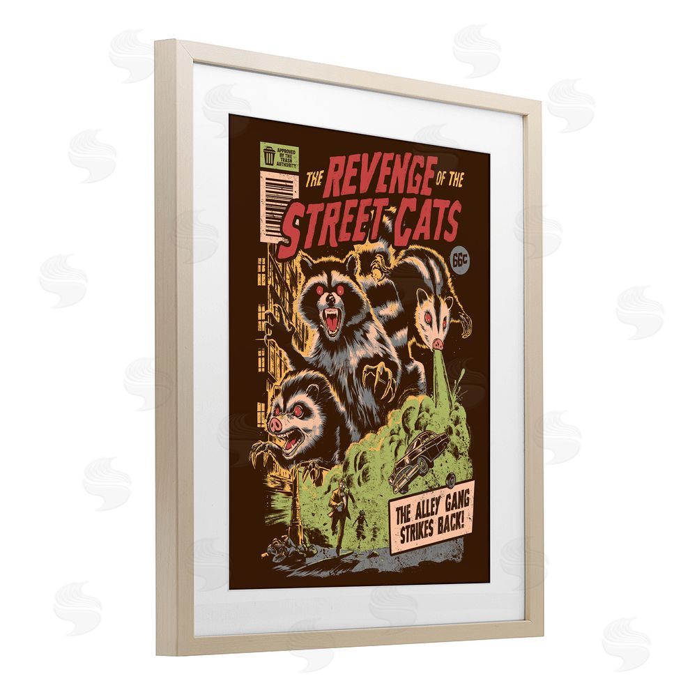 EduEly Designs Revenge Of Street Cats Birch Framed Print Under Glass Wall Art