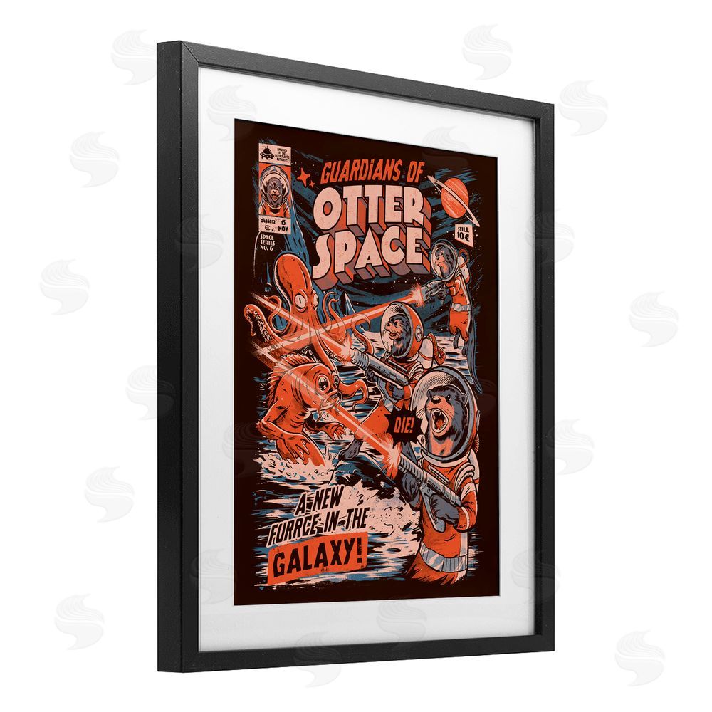 EduEly Designs Guardians Of Otter Space Retro Black Framed Print Under Glass Wall Art