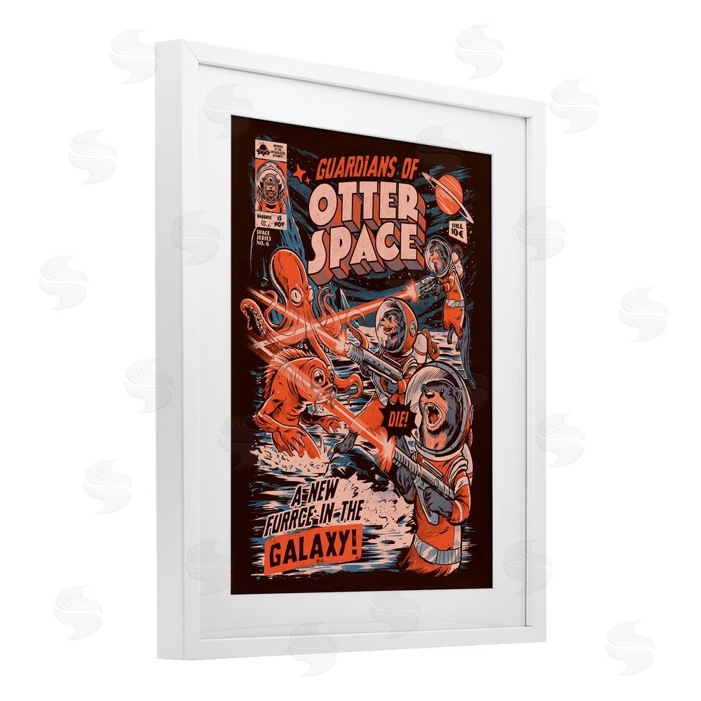 EduEly Designs Guardians Of Otter Space Retro White Framed Print Under Glass Wall Art