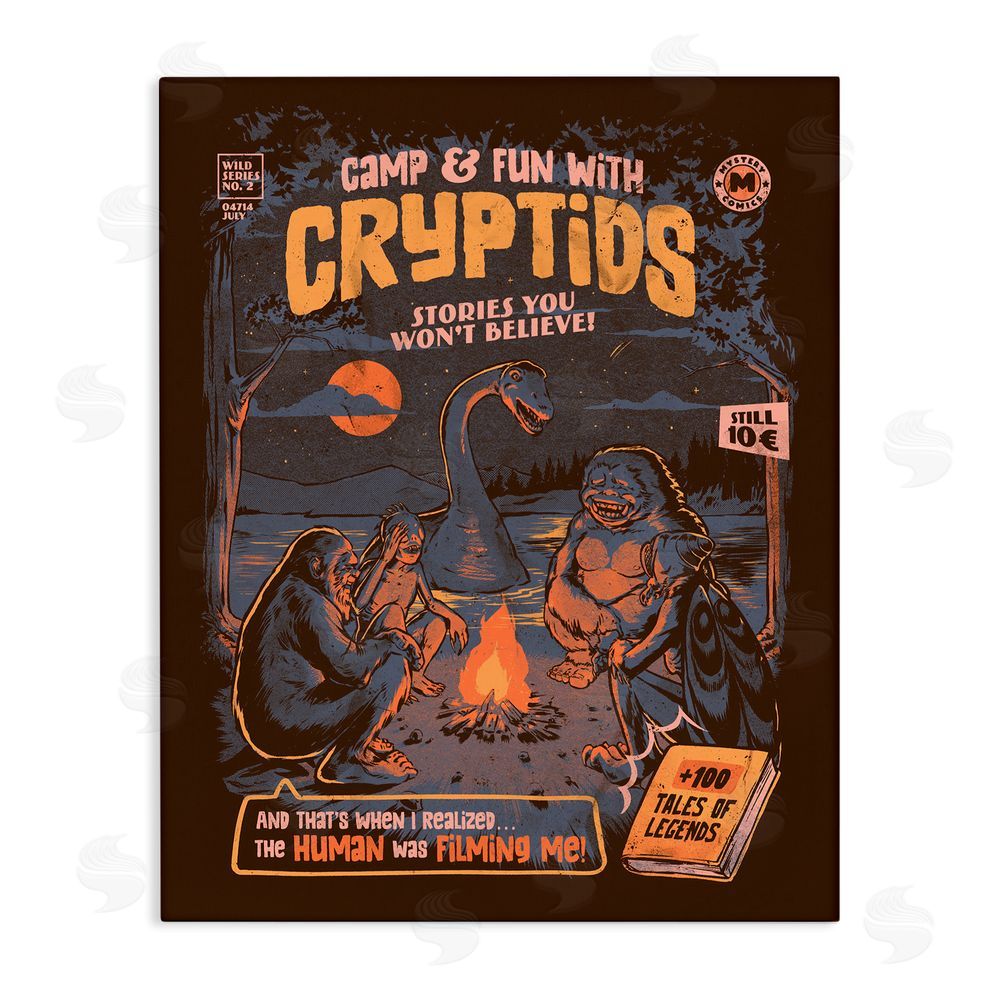 EduEly Designs Cryptid Camp Humor Stretched Canvas Wall Art