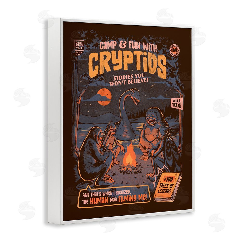EduEly Designs Cryptid Camp Humor White Framed Giclee Wall Art Print