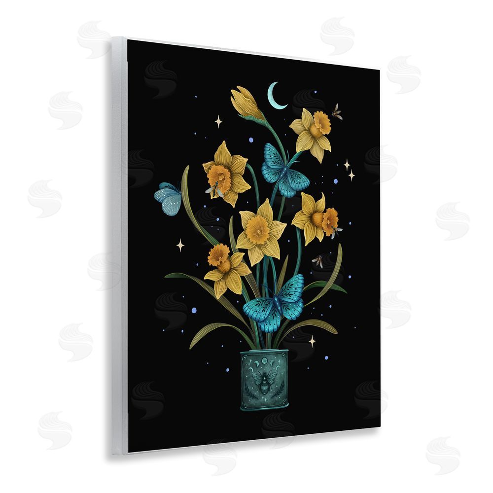 Episodic Drawings Mystical March Daffodils Wooden Wall Plaque Art Print