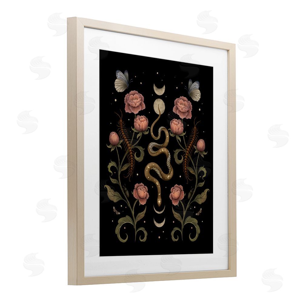Episodic Drawings Serpentine Garden Symmetry Brown Framed Print Under Glass Wall Art