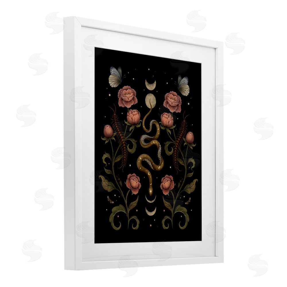 Episodic Drawings Serpentine Garden Symmetry White Framed Print Under Glass Wall Art