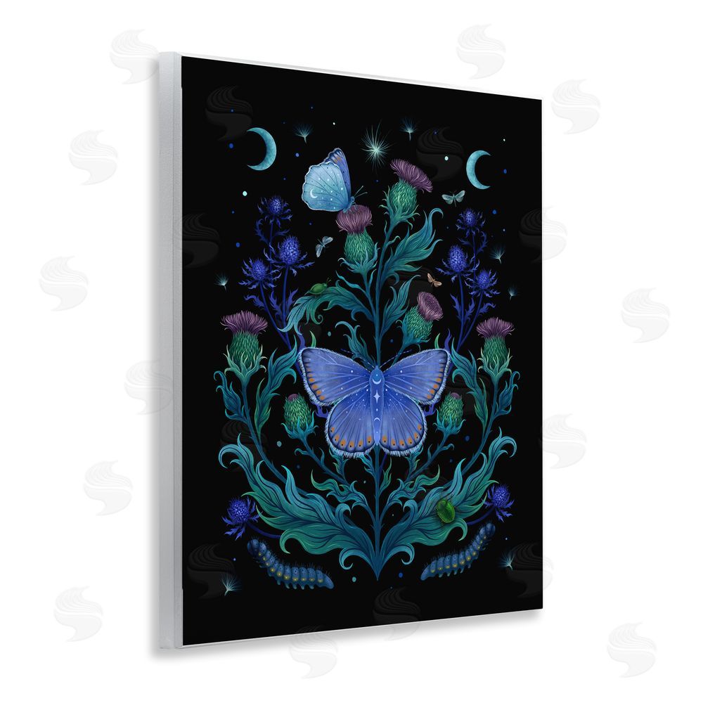Episodic Drawings Thistles & Insects at Night Wooden Wall Plaque Art Print