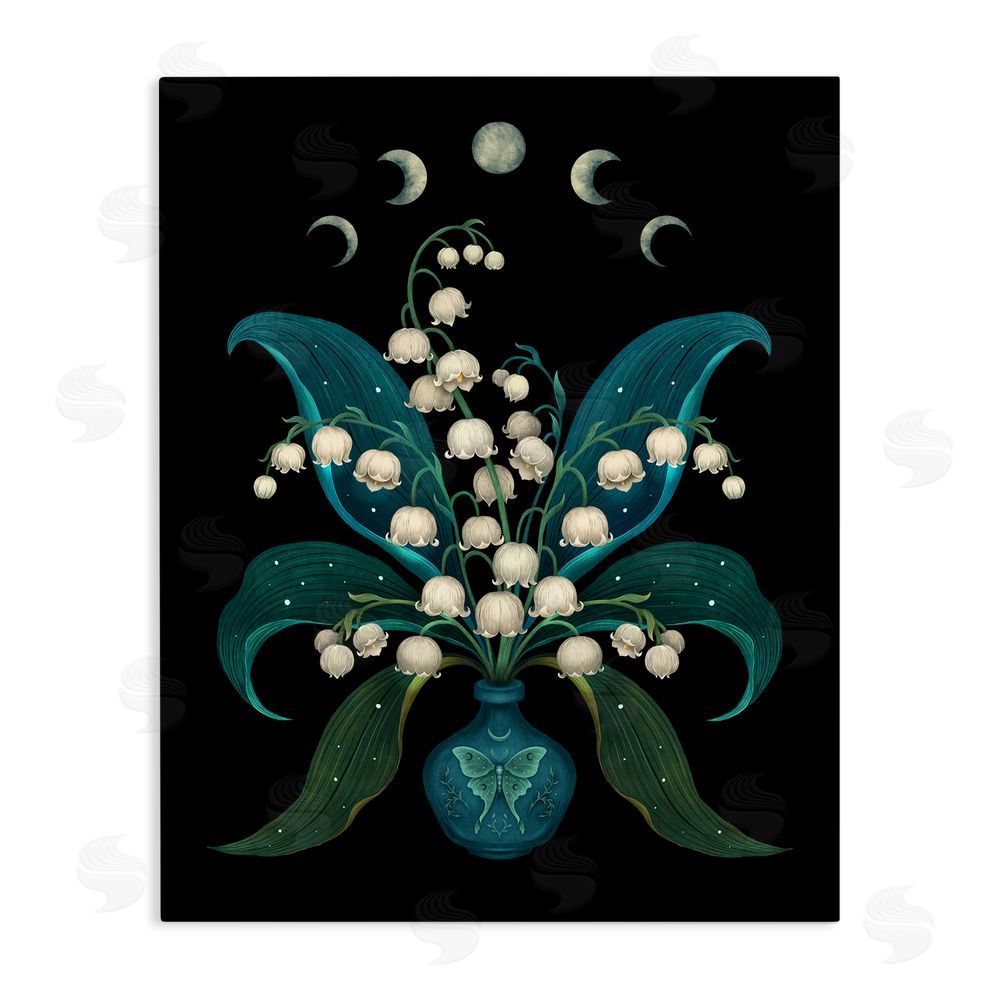 Episodic Drawings Lunar Lily Of Valley Stretched Canvas Wall Art Print