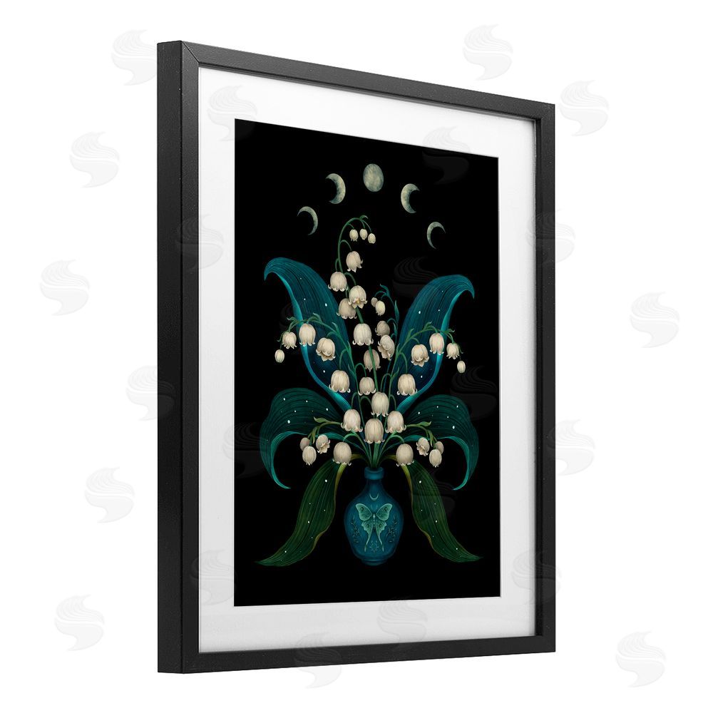 Episodic Drawings Lunar Lily Of Valley Black Framed Print Under Glass Wall Art