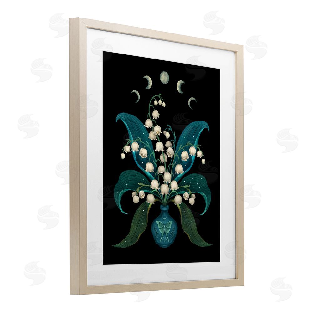 Episodic Drawings Lunar Lily Of Valley Brown Framed Print Under Glass Wall Art