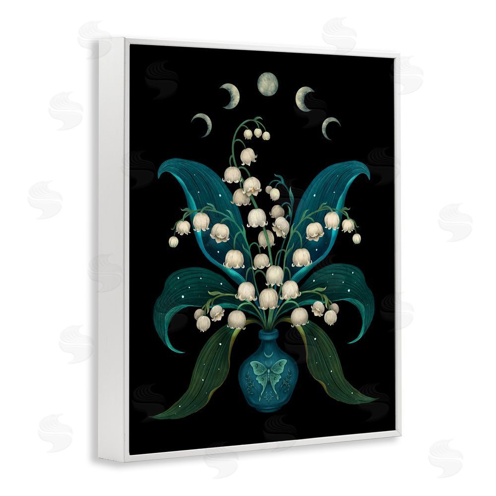 Episodic Drawings Lunar Lily Of Valley White Framed Giclee Wall Art Print