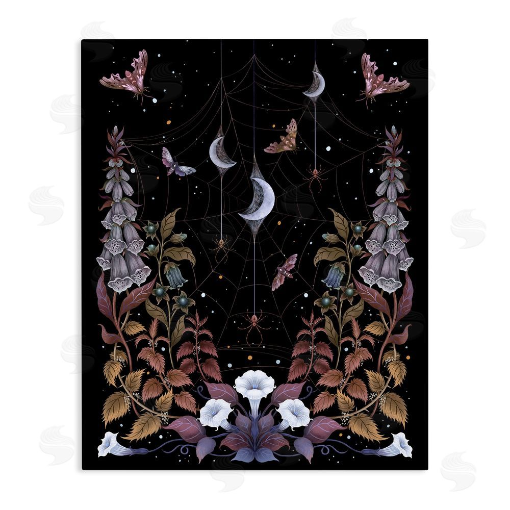 Episodic Drawings Witch Garden with Spider Webs Stretched Canvas Wall Art Print