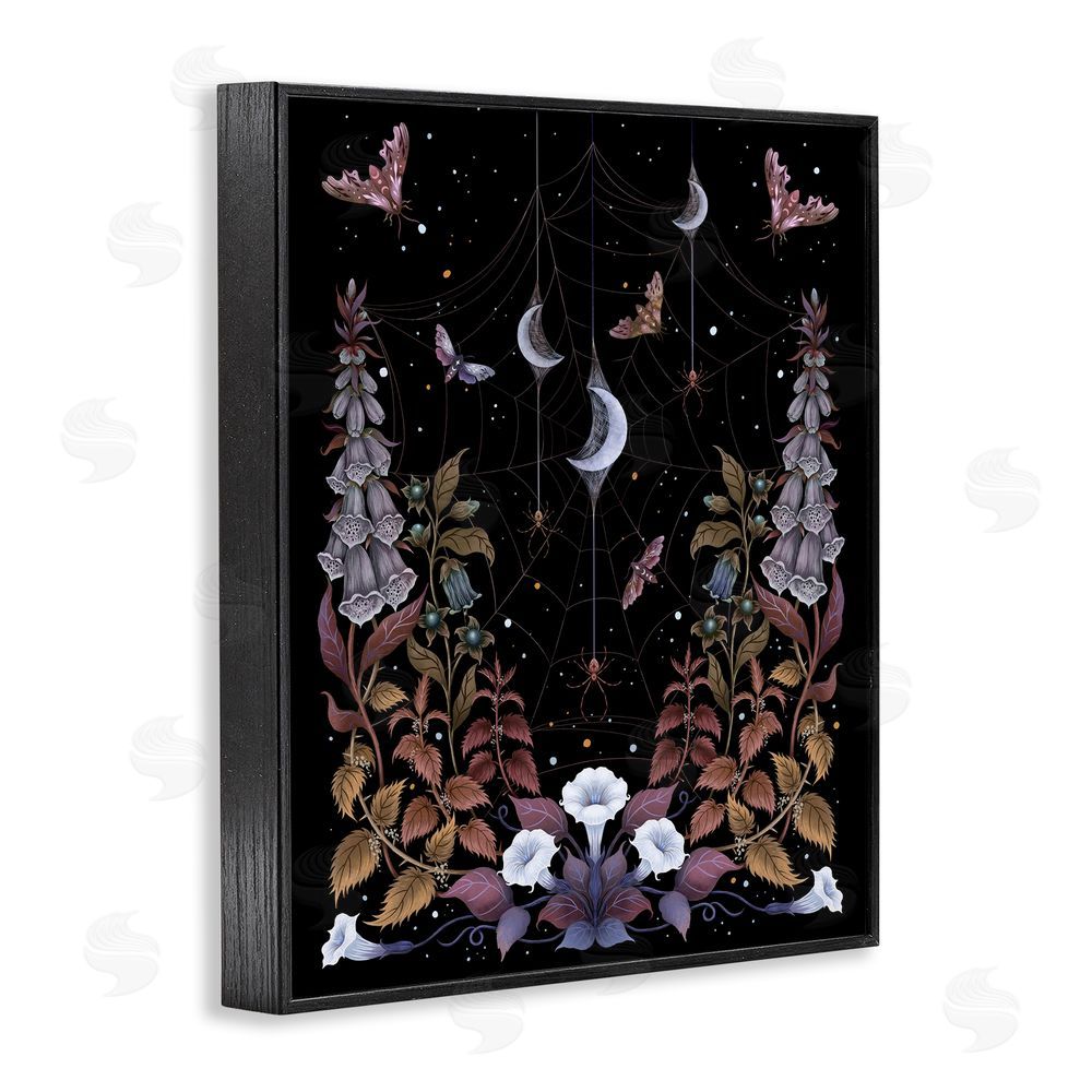 Episodic Drawings Witch Garden with Spider Webs Black Framed Giclee Wall Art Print