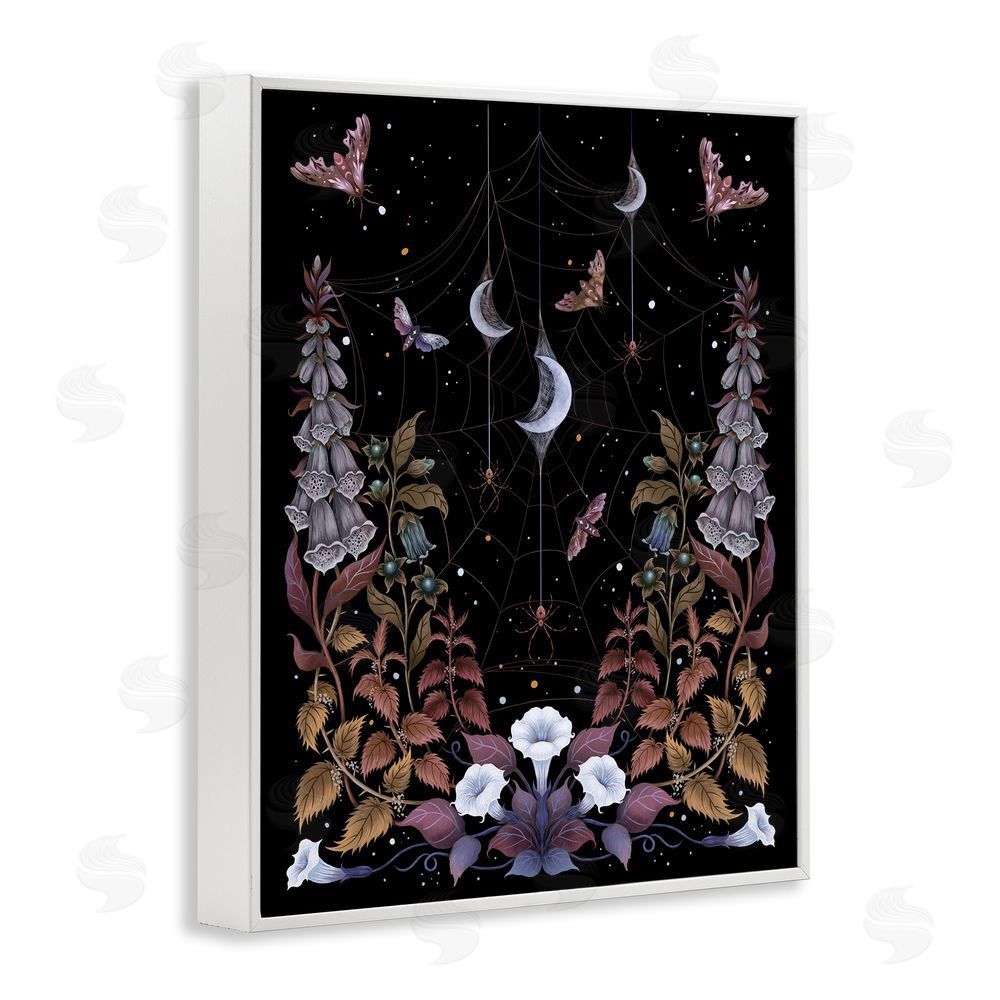 Episodic Drawings Witch Garden with Spider Webs White Framed Giclee Wall Art Print