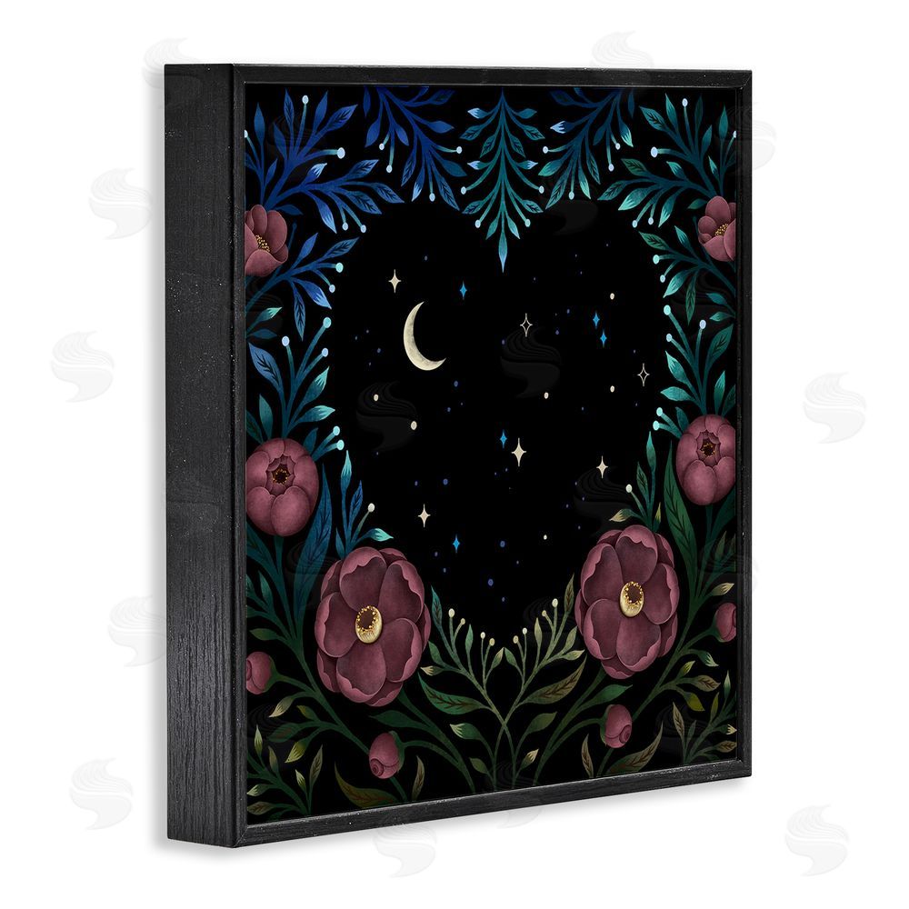Episodic Drawings Heart Night Sky Garden Black Framed Giclee Wall Art Print