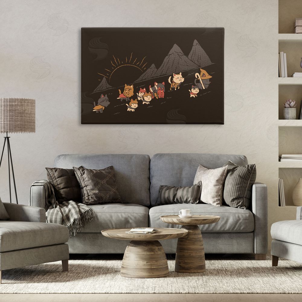 Tobe Fonseca Iconic Furrowship Of Ring Cats Stretched Canvas Wall Art in Room