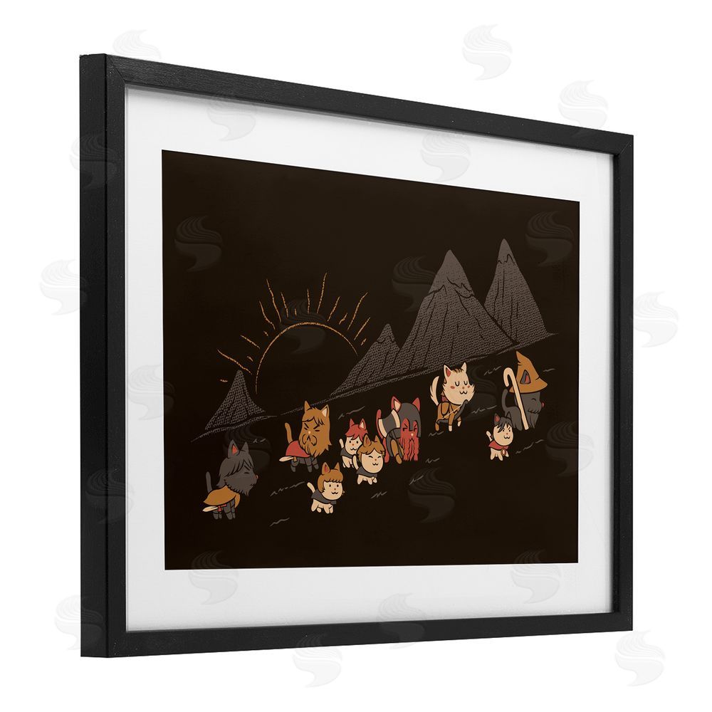 Tobe Fonseca Iconic Furrowship Of Ring Cats Black Framed Print Under Glass Wall Art
